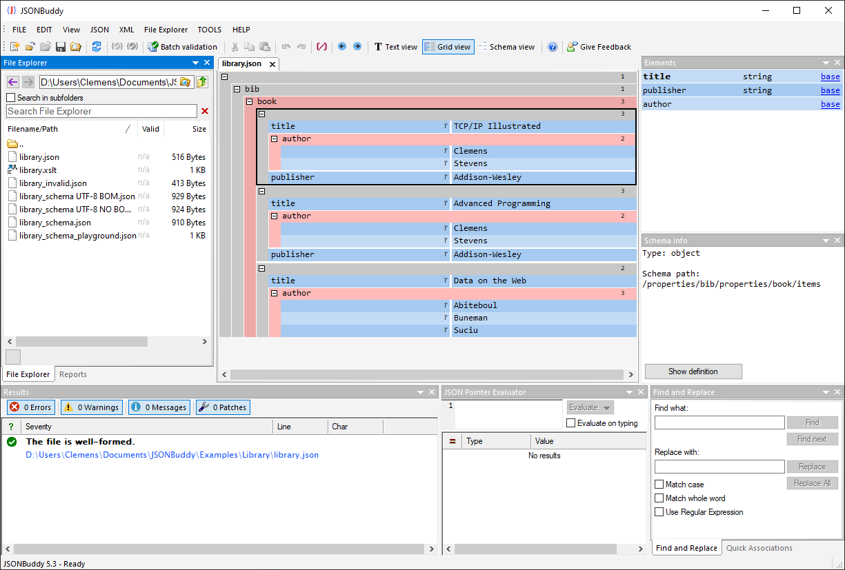 JSON editor for Windows and JSON validator tool
